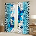thumbnail image 2 of jejeloiu Leopard Pattern Blackout Curtains Set of 2 (52x84 Each),Dreamy Blue Butterfly Window Curtains,Chic Sequin Print Curtains and Drapes For Girl Kids,Microfiber Bedroom Decor, 2 of 6