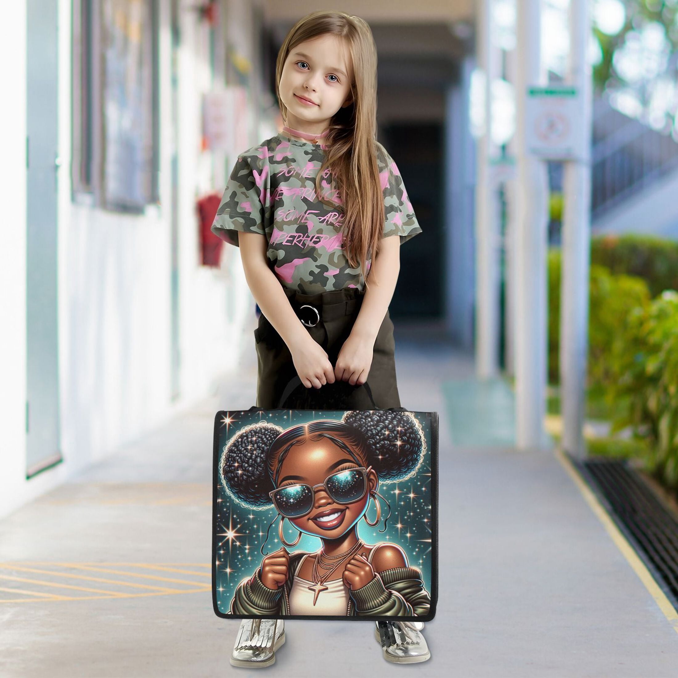 3 Ring Zipper Binder with Shoulder Strap Waterproof Trapper Keeper 2 Inch D-Ring 500 Sheets Capacity Beautiful Black Woman Wearing Sunglasses