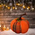 thumbnail image 4 of Thanksgiving Fall Pumpkin Decorations Plaid Cloth Pumpkin Ornaments, 4 of 8