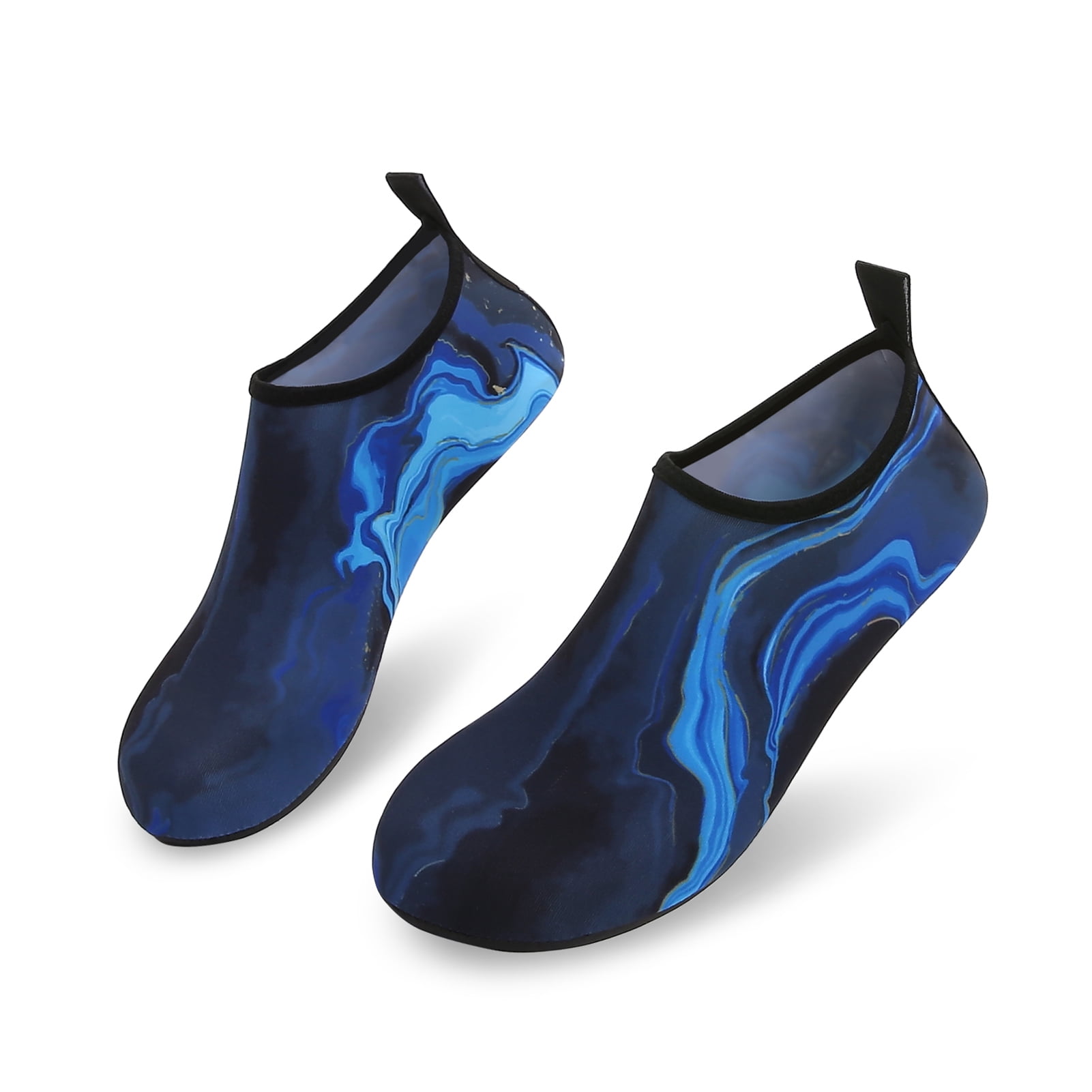 Men and Women a Slip On Barefoot Quick-Dry Beach Aqua Yoga Water Shoes (Water Smudge/Blue, 11-12 Women/9.5-10 Men)