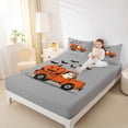 thumbnail image 3 of Feelyou Cute Ghost Truck Bed Sheets, Spooky Pumpkin Bat Full Size Sheets, Gray, 4 Pieces, 1 Flat Sheet, 1 Fitted Sheet and 2 Pillowcases, 3 of 5