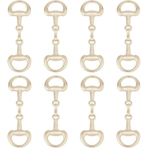 Double D-Rings Snaffle Bit Buckles Equestrian Jewelry Making for Necklaces Bracelets Foldable Connecting Clasp for DIY Light Gold
