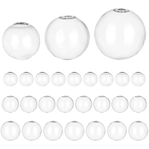 32pcs Mini Glass Globe Bottle Globe Hollow Ball Wish Ball Bottle for DIY Jewelry Pendant Earring Craft Making 20/25/30mm