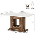 thumbnail image 2 of Tribesigns 47" Farmhouse Dining Room Table, Wood Kitchen Table for Dining Room, White & Brown, 2 of 7