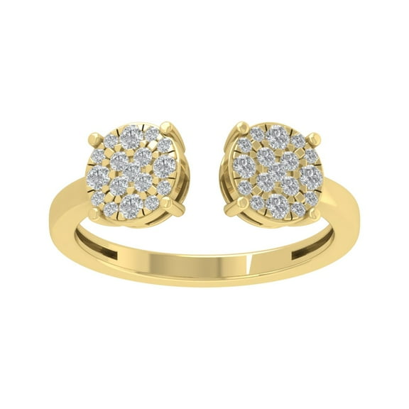 ARAIYA FINE JEWELRY 10K Yellow Gold Cluster Lab Grown Diamond Band Ring (1/3 cttw, D-F Color, VS Clarity), Size 7