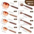 thumbnail image 3 of FUYGRCJ Measuring Cups and Spoons Set of 8, Golden Stainless Steel Measuring Cup with Wooden Handle, Measuring Spoons Set with Engraved Markings, Nesting Kitchen Measure Set for Cooking and Baking, 3 of 11