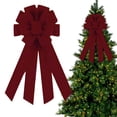thumbnail image 2 of Wine Red Handmade Decorative Wreath Bow, Polyester Ice Silk Ribbon Bow for Wedding, Front Door, Christmas Tree, Garland, Anniversary, Gift Wrapping and Elegant Party Decor, 2 of 6