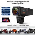 thumbnail image 3 of USB Socket Motorcycle Handlebar & Rear Mirror Waterproof Fast Charger Phone Power Adapter Digital Voltmeter Thermometer, 3 of 10