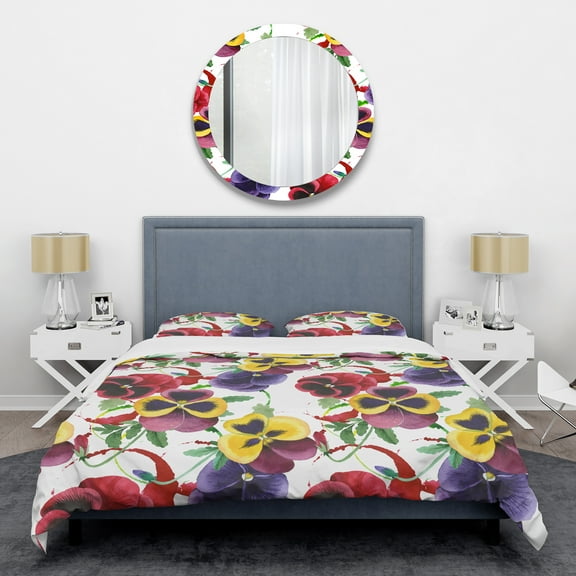 Designart 'Floral Botanical Retro VIII' Mid-Century Modern Duvet Cover Set