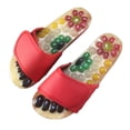 thumbnail image 1 of 1paire Sandales de Réflexologie Pantoufle de Massage des Pieds Chaussure d'Acupression Rouge 37-38, 1 of 6