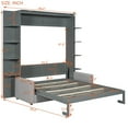 thumbnail image 6 of Queen Size Murphy Bed Wall Bed with Storage Shelve, Multifunctional Foldable Platform Bed Frame with Sofa, Space-Saving Design Bed for Guest-Room, Home, Office, Gray, 6 of 9