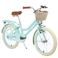 thumbnail image 1 of Couleurs Multiples, Vélo pour Filles avec Panier pour Enfants de 7 à 10 Ans, Roue de 20 Pouces, Roues Stabilisatrices Non Incluses, Vert, 1 of 7