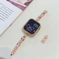 thumbnail image 6 of Band for Apple Watch 38/40/41/42mm(S10) for Women Girls, Sparkly Diamond Flower Metal Strap for iWatch Series 10 9 8 7 6 5 4 3 2 1 SE Ultra Elegant Stylish Bracelet Strap, Rosegold, 6 of 7