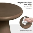 thumbnail image 3 of UPHA 2-piece Outdoor Round Side Table,Patio Concrete Accent End Table for Garden, Deck, Living Room, Bedroom, Deep Brown, 3 of 10