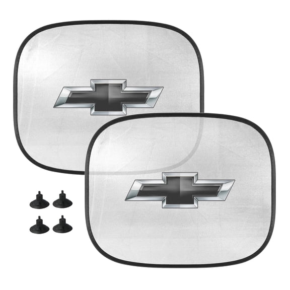 iPick Image for Chevrolet Black Logo Logo Car Side Window Mesh Sun Shades for Baby Children UV Protection, 2 Pack, Official Licensed