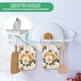 thumbnail image 6 of Beige Warm Flowers Oven Mitts Pot Holders 2 pcs Heat Resistant for Kitchen Baking Grilling, 6 of 7