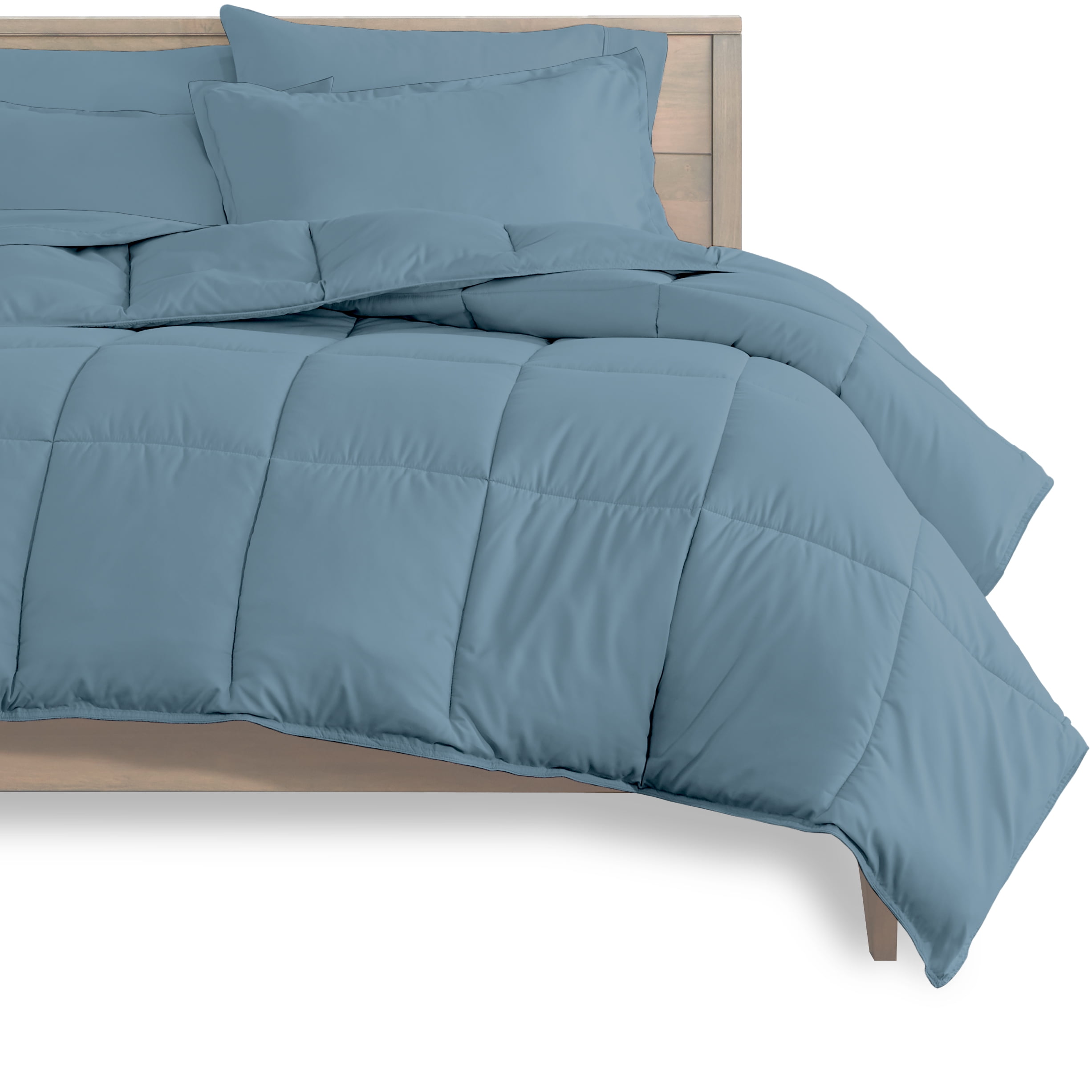 Bare Home Microfiber 5-Piece Coronet Blue and Coronet Blue Bed in a Bag, Twin XL