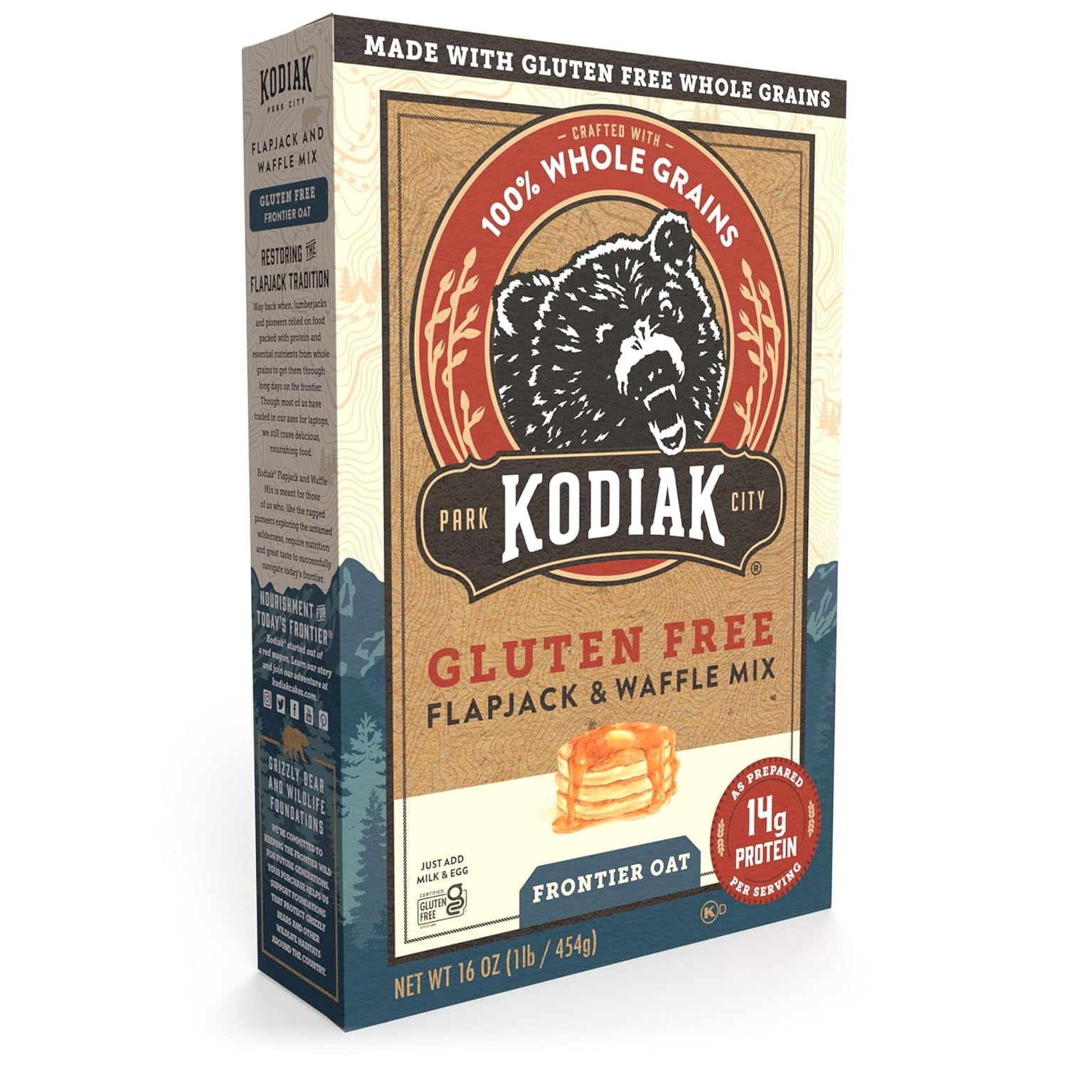 Kodiak Cakes Gluten Free Flapjack, Pancake & Waffle Mix, Frontier Oat, High Protein,100% Whole Grains (Pack of 6)