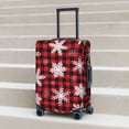thumbnail image 5 of Uemuo Snowflakes On A Buffalo Plaid Christmas Printed Washable Luggage Cover - Fashion Suitcase Protector Fits 18-32 Inch Luggage -, 5 of 9
