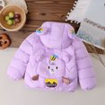 thumbnail image 5 of YUSIM Toddler Girls Quilted Jacket with Hood- Warm Cute Fashion Full Zip Winter Coats Purple Size 4 T, 5 of 5