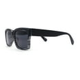 thumbnail image 3 of Mens Matte Square Bevel Thick Horn Rim Gentleman Sunglasses Black Grey Woodgrain, 3 of 4