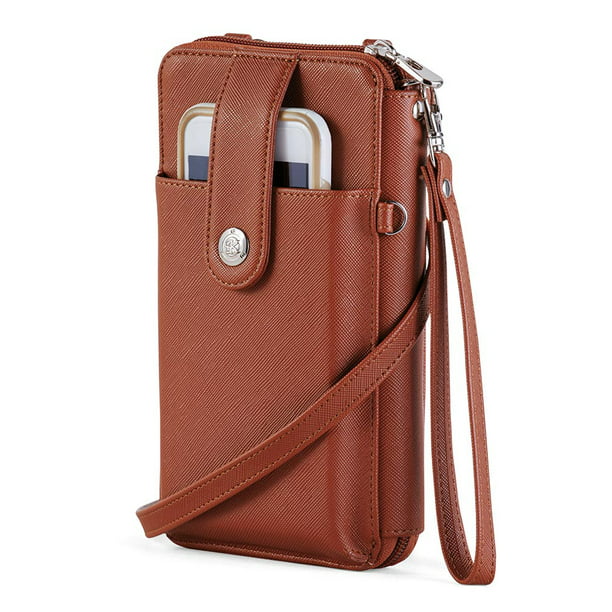 Collections Etc. - RFID Crossbody Cell Phone Wallet with Adjustable ...