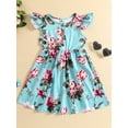 thumbnail image 3 of Dooleck Girls Sleeveless Casual Dresses School Part Floral Ruffle Sundress 3-12 Years, 3 of 8