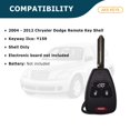 thumbnail image 3 of AKS KEYS Replacement for Chrysler Dodge Remote Key Shell Small Panic 4 Buttons Keyway Ilco Y159 Compatible with 2004 - 2012 Select Models. Shell Only, Electronic Board not Included, 3 of 5