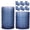 Blue, variant on Hobnail Drinking Glasses Set of 12, 12 Oz Highball Glasses & 10 Oz Cocktail Glasses, Clear Embossed Boho Glass Cups Kitchen Bar Tumbler Glassware Set for Whiskey, Beer, Juice, Milk