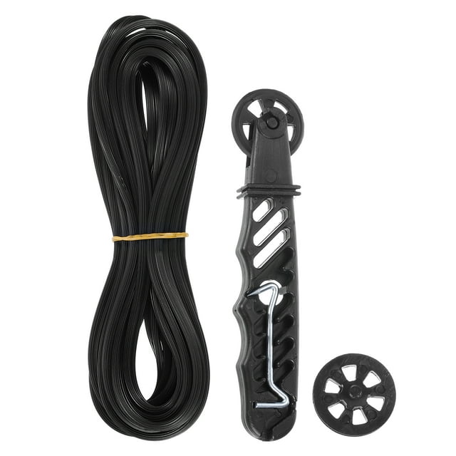 Kit de reparación de pantalla REGALWOVEN, spline de retención de pantalla de ventana TPE con rodillo y gancho de extracción para pantalla de puerta y ventana negra 0.16" x 32.81ft