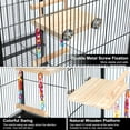 thumbnail image 4 of Juguetes Loro plataforma de madera jugar gimnasios soportes de ejercicio con columpio de madera acrílica noria masticar para animales mejillas verdes, 4 of 5
