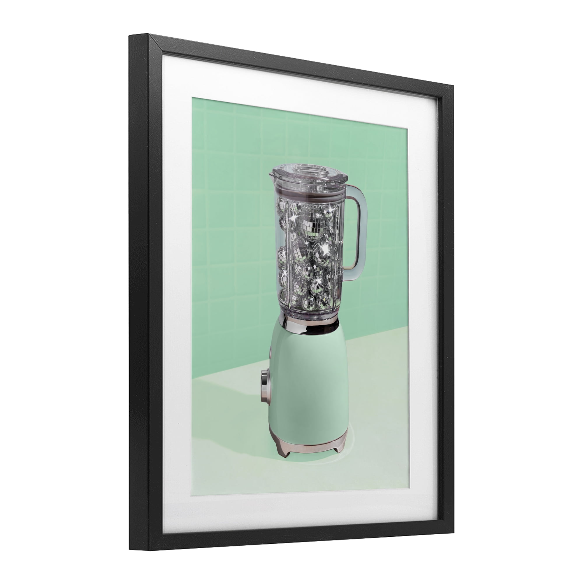 Stupell Industries Disco Drink Blender over Green Black Framed Print Under Glass, design by LISH Creative