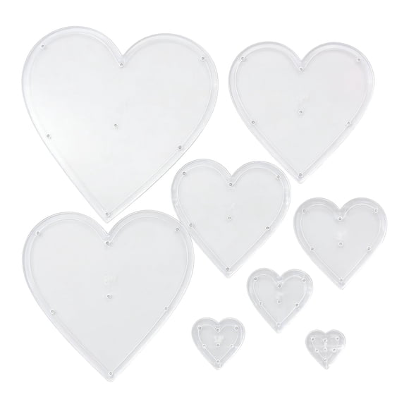 8 Piezas Plantilla Sashiko Kit de Patrones de Bordado Acrílico Transparente con Diseño Geométrico y Formas de Corazón para Practicar Costura y