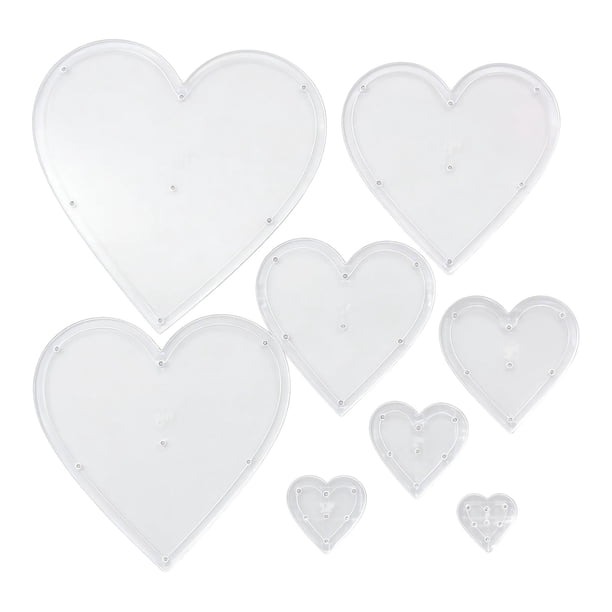 8 Piezas Plantilla Sashiko Kit de Patrones de Bordado Acrílico Transparente con Diseño Geométrico y Formas de Corazón para Practicar Costura y