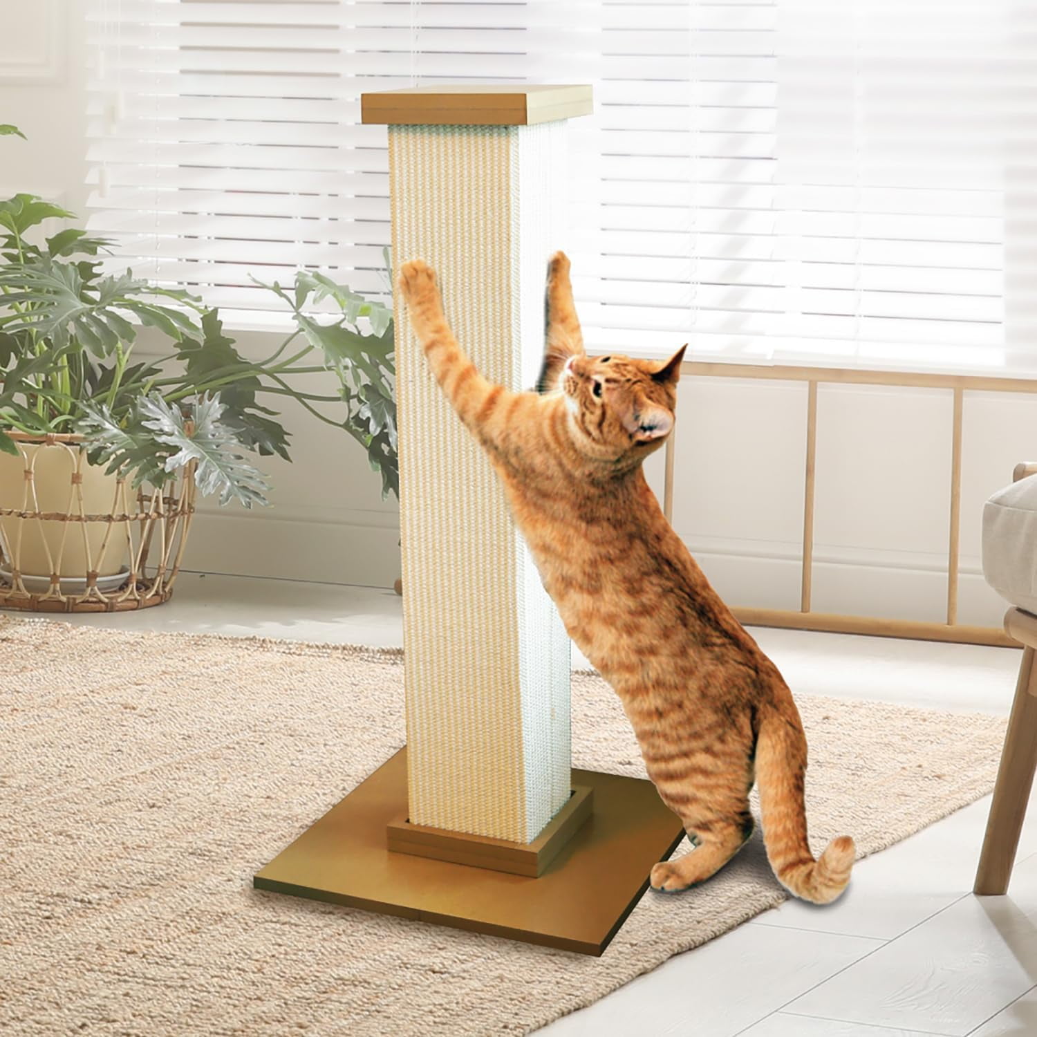 Pet  Scratching Post - 32 Inch Tall Sisal  Tower with Sturdy Base for Indoor Cats