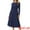 Dark Blue, variant on Long Sleeve Crew Neck Knit A-Line Midi Dress S Wine Red