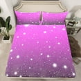 thumbnail image 2 of Feelyou Purple Strry Sky Queen Sheet Sets, Bling Stars Theme Bed Set, 4 Pieces, 2 of 7