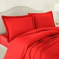 thumbnail image 3 of 4 Pc Cotton Sheet Set - Egyptian Cotton Sheet Set - Cotton Flat Sheet - Cotton Fitted Sheet - Cotton Pillowcase - Ultra Soft Luxurious Bedding Set -(Blood Red/Cal Queen), 3 of 6