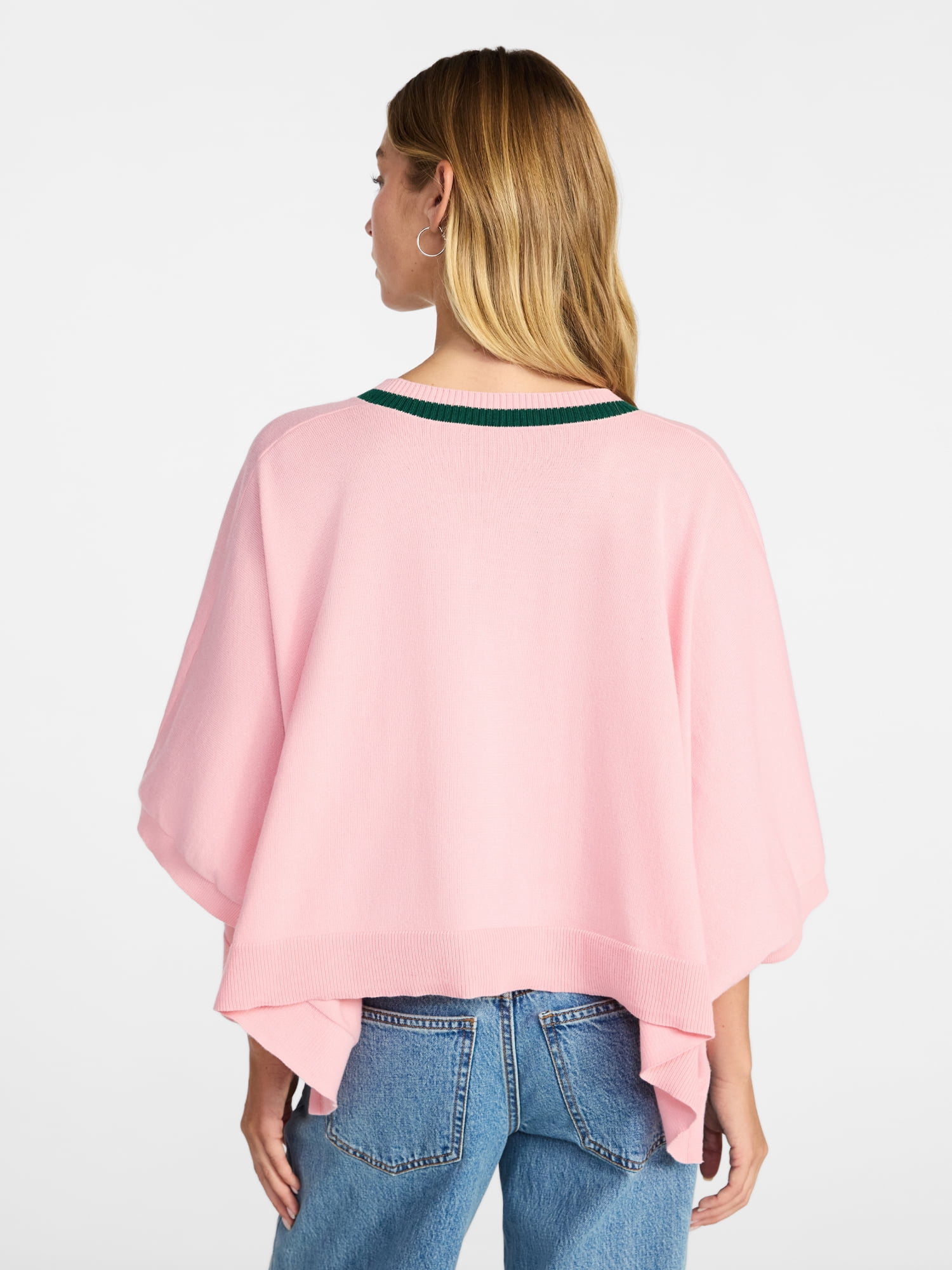 No Boundaries Varsity Cropped Sweater, Lightweight, Women's S-3XL
