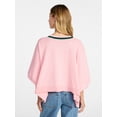 thumbnail image 4 of No Boundaries Varsity Cropped Sweater, Lightweight, Women's S-3XL, 4 of 5