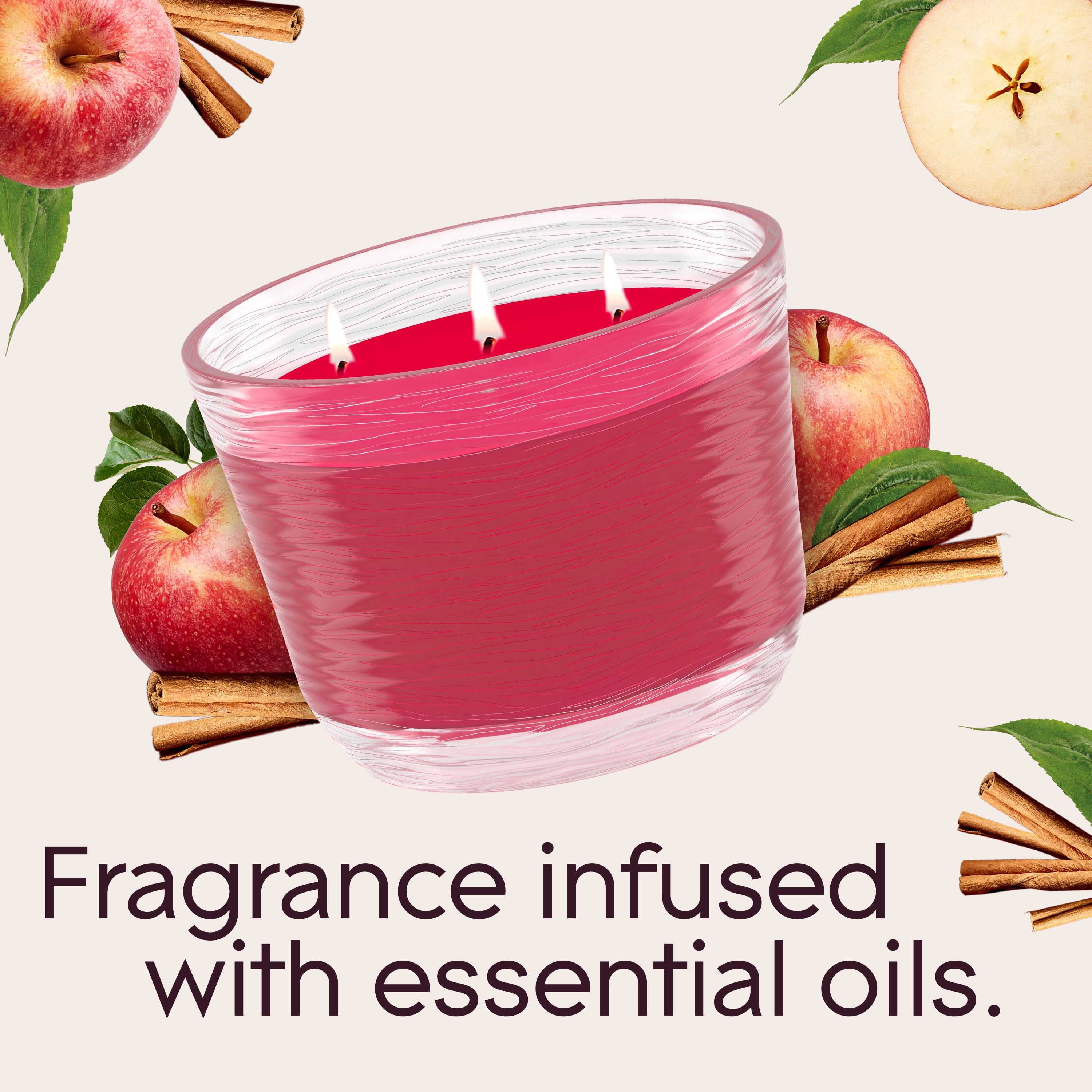 Glade 3-Wick Candle, Apple Cinnamon, 6.8 oz, 1 Count