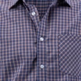 thumbnail image 2 of APEXFWDT Men's Big&Tall Cotton Plaid Shirt Button-Up Long Sleeve Dress Shirt Business Casual Formal Shirt, Comfort Fit,S,Navy, 2 of 5