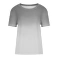 thumbnail image 4 of 2026 ! Clothes under $5 asdoklhq Juniors Plus Tops & T-Shirts,Women's Printing Round Neck Loose Short Sleeve T Shirt Pullover Tops Blouse, 4 of 5