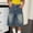 Blue, variant on ITSAME Teen Girls Denim Shorts 12-17Y Loose Fit Elastic Waist Bow Embroidery Summer Casual Jean Shorts Light Blue Size 12-13