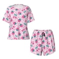 thumbnail image 4 of Kdxio Cherry Strawberry Print Pajamas Sets for Women Short-Sleeved Pjs with Lounge Shorts Two Piece Sleepwear S-4XL, 4 of 9