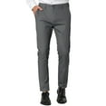 thumbnail image 2 of Lars Amadeus Pantalones de vestir a rayas para hombre, corte recto, frente plano, formal, de negocios, para baile de graduación Gris oscuro L, 2 of 6