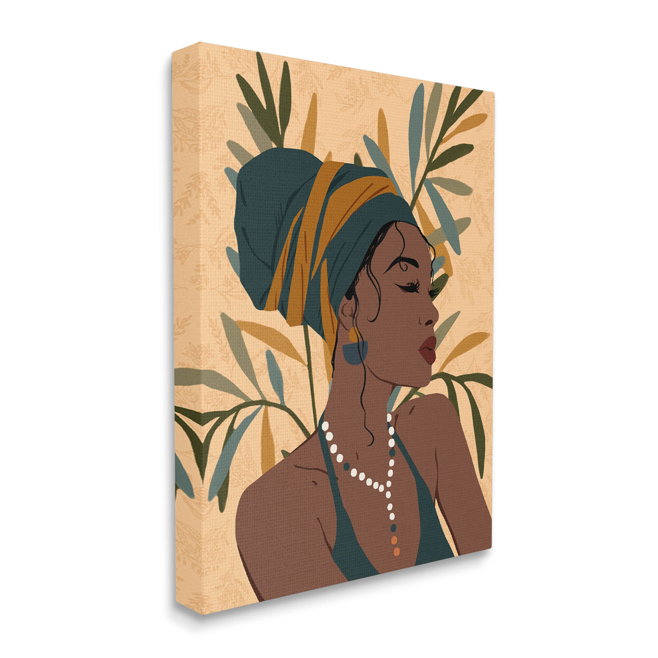 Bohemian Girl Botanical Leaves Botanical & Floral Graphic Art Gallery Wrapped Canvas Print Wall Art