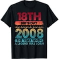 thumbnail image 2 of 100% Cotton Unisex 18 Year Old Gifts Vintage 2008 Limited Edition 18th Birthday T-Shirt, 2 of 5