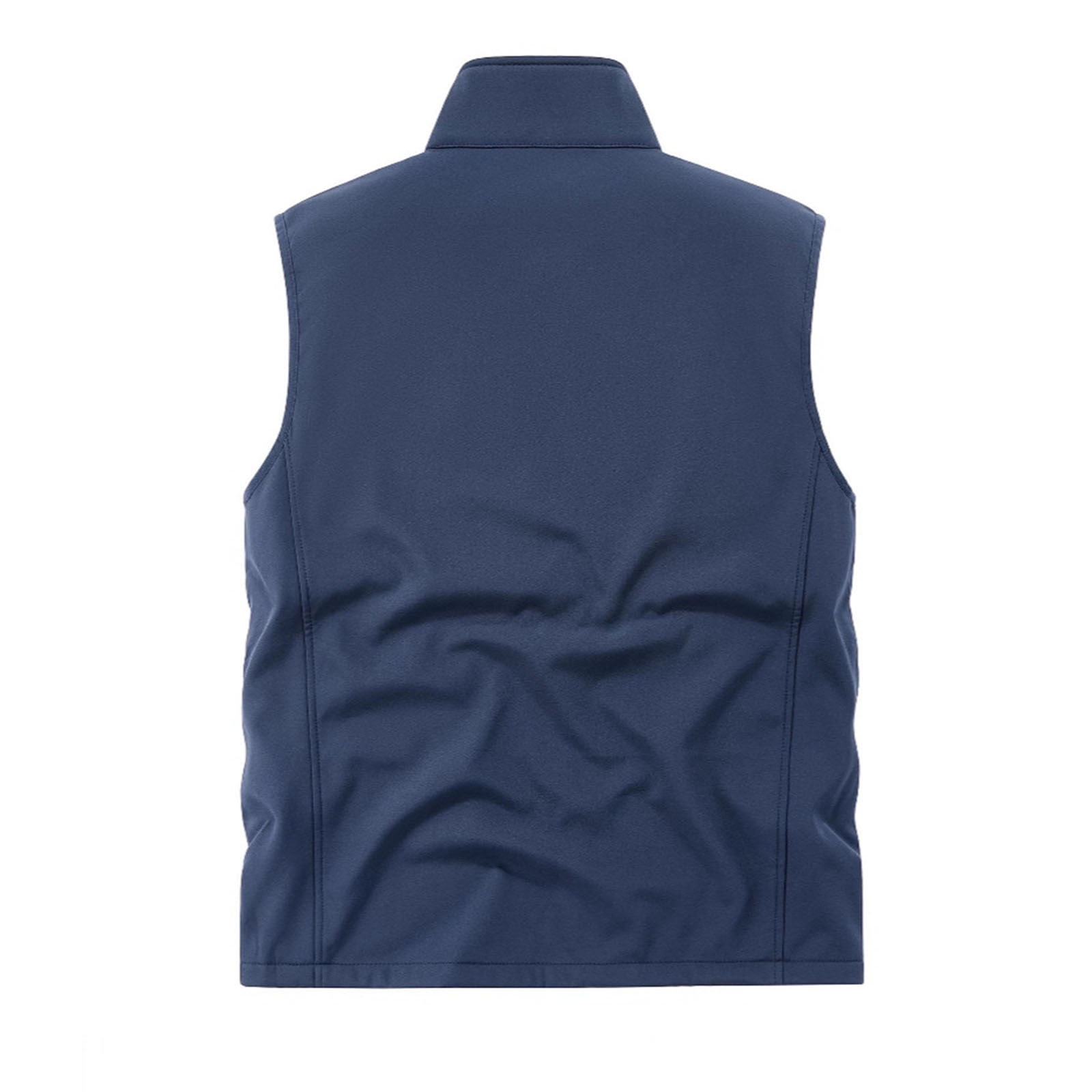 RYDCOT Men's Lightweight Softshell Golf Running Vest Outerwear Zip up Fleece Lined Windproof Sleeveless Jacket with Zip Pockets for Hiking Blue
