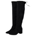thumbnail image 6 of SUGAR Womens Black Ollie Round Toe Block Heel Zip-Up Dress Boots 6.5, 6 of 7